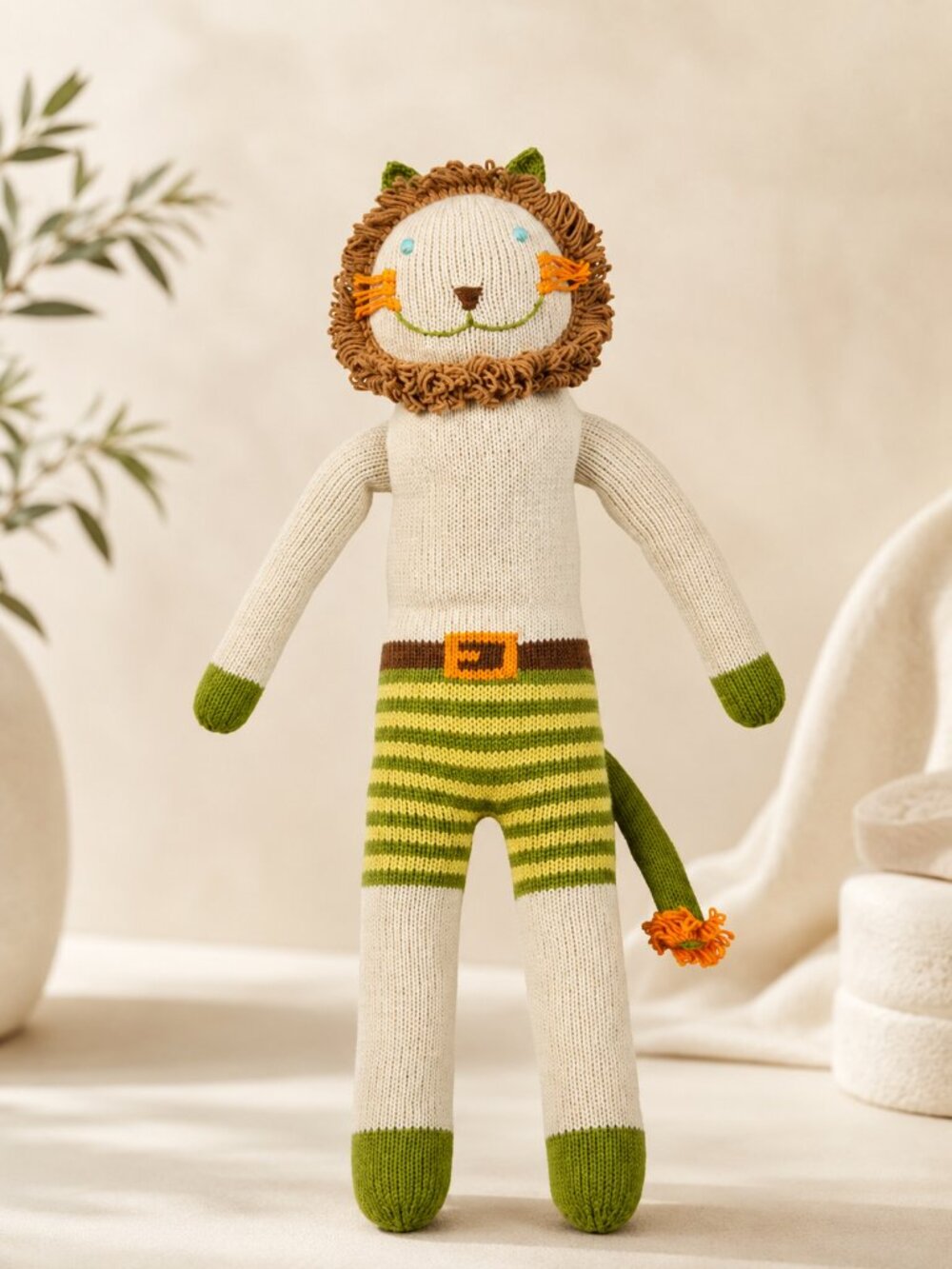 BLABLA Large Knit Stuffed Doll 22" - Charles the Lion - RARE DISCONTINUED